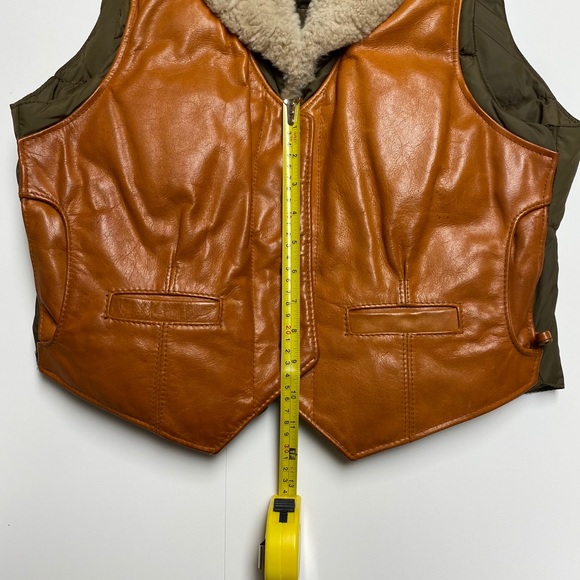 Vintage Schott Leather Sherpa Vest Size Aprox M - Picture 10 of 14